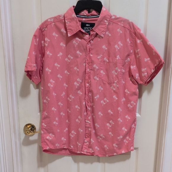 Spicy Tuna Other - Spicy Tuna Men's All Around Print Short Sleeve Button Down Casual Shirt Size Med